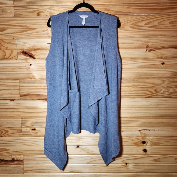 Matilda Jane | Count It Out Vest Grey Waterfall Cardigan w/ Pockets Women's L - Picture 6 of 12
